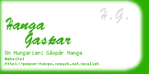 hanga gaspar business card